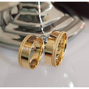 Imagem de Alianças Ouro Casamento Banhada  18K Anatômica Tradicional - Jewelery
