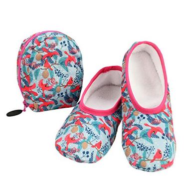 Imagem de Snoozies Skinnies & Bolsa de viagem | Chinelos de bolsa para mulheres | Sapatilhas de viagem com bolsa | Chinelos femininos em movimento, Cardinals, Large
