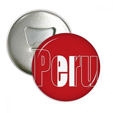 Imagem de Bandeira do Peru com nome abridor de garrafas e ímã de geladeira emblema multifuncional