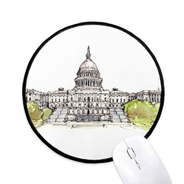 Imagem de DIYthinker Tapete redondo para computador do Capitólio dos Estados Unidos