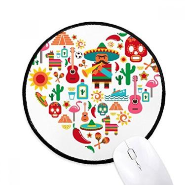 Imagem de DIYthinker Sombrero Suger l Mexico Flamingo Mouse Pad Desktop Office Tapete Redondo para Computador