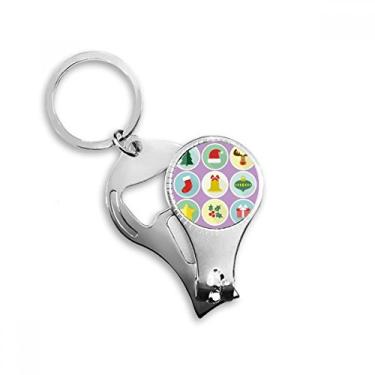 Imagem de Círculo árvore de Natal ilustração verde anel alicate chaveiro abridor de garrafas cortador