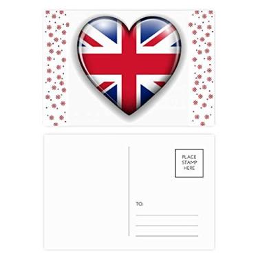 Imagem de Union Jack em forma de coração bandeira da Grã-Bretanha Reino Unido Natal flor celebração cartão postal de correspondência de bênção