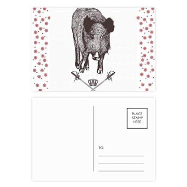 Imagem de Espada de javali estilo barroco animal flor natal celebração cartão postal bênção postal