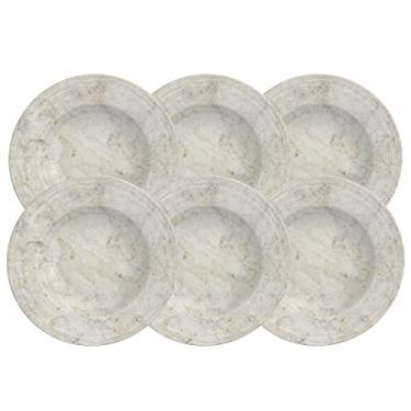 Imagem de Kit Prato Fundo Tramontina Travertino em Porcelana Decorada 23 cm 06 Peças