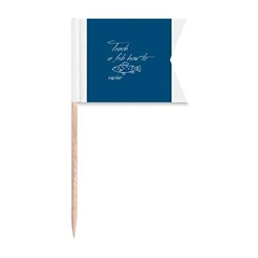 Imagem de Bandeiras de palito de dente de frutos do mar, sentido comum, marca de rotulagem para bolo de festa, comida, placa de queijo