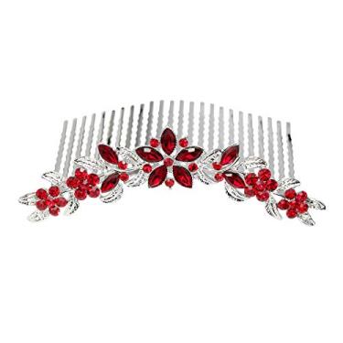Imagem de Pente de cabelo floral de cristal com strass da Fashion.