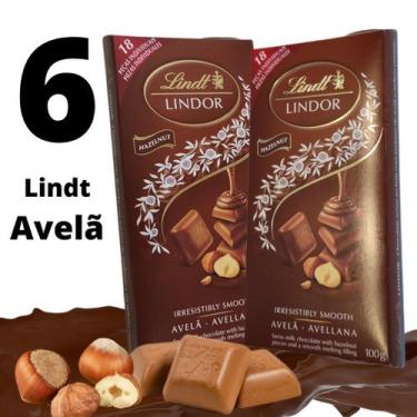 Imagem de Kit Com 6 Chocolates Lindt Lindor Avelã Singles Milk 100G