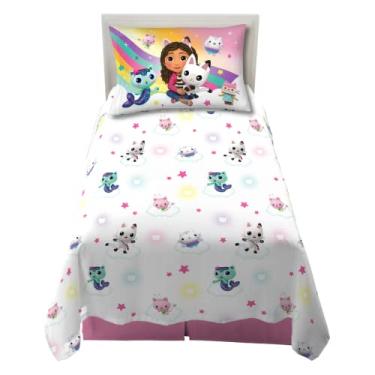 Imagem de Franco DreamWorks Gabby's Dollhouse Kids Jogo de cama super macio, 3 peças, solteiro