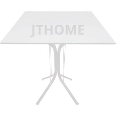 Imagem de Mesa Jantar Quadrada 70cm MDF Pé Base Metal isa (Branco)
