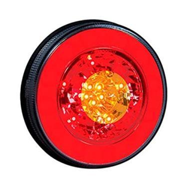 Imagem de Lanterna Traseira Vermelho Amarelo Halo Light Led 24V 125Mm Direcional Freio Posicao 2 Polos Mais 1 Polo 125Mm