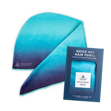 Imagem de Toalha de cabelo de secagem rápida para cabelos sem frizz, toalhas super absorventes feitas de garrafas recicladas, toalha de cabelo de secagem rápida, acessórios de banho, ótimo presente para mulheres - coco consciente