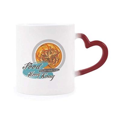 Imagem de Caneca de sopa de tubarão falsa de Hong Kong China sensível ao calor Caneca de grés que muda de cor vermelha