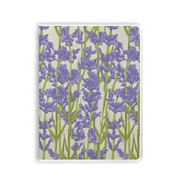 Imagem de Caderno de flores para pintura de plantas lavanda capa de goma Diário capa macia