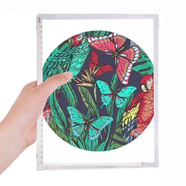 Imagem de Caderno de folhas de flores, folhas e pássaros, borboletas, folhas soltas, diário recarregável, papelaria