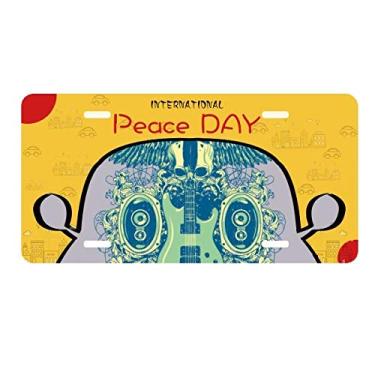 Imagem de DIYthinker Placa de licença Jazz com estampa de instrumentos musicais, etiqueta para decoração de carro, dia da paz