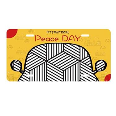 Imagem de DIYthinker Simple Line Art Grain Ilustration Pattern Placa de carro Decoração Dia da Paz