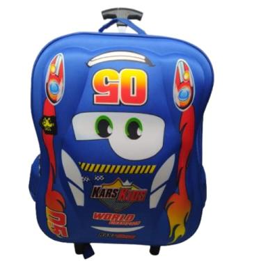 Imagem de Mochila Bolsa Escolar Com Rodinha Carros Reforçada 3d Alto Relevo Masculino