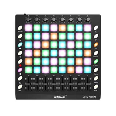 Imagem de Chusui PAD48 Portátil USB MIDI Pad Drum Controller 48 RGB Backlit Pads 8 Botões 16 Botões 8 Sliders com Cabo USB