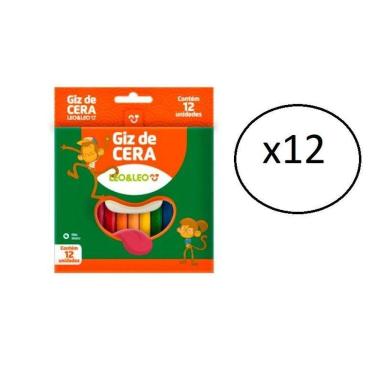 Imagem de Giz De Cera 12 Cores Leo E Leo- Kit 12 Caixas- 144Un Total