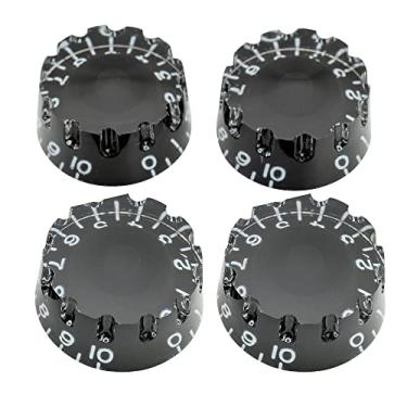 Imagem de Musiclily Pro Imperial Inch Size Knobs Guitarra Speed Estriado para EUA Estilo Les Paul, Preto (4 Peças)