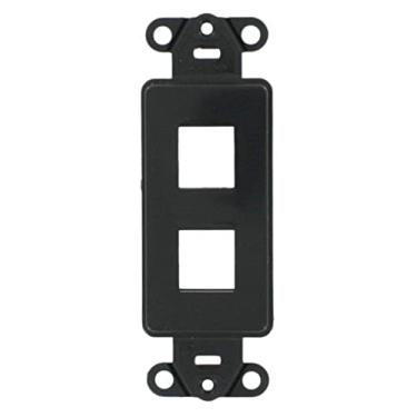 Imagem de Leviton Inserção decorativa QuickPort 41642-E, 2 portas, preta