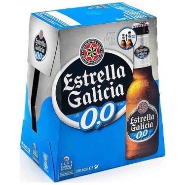 Imagem de Cerveja Estrella Galicia 0,0 - Pack Com 6 Long Necks X 250 Ml - Espanh