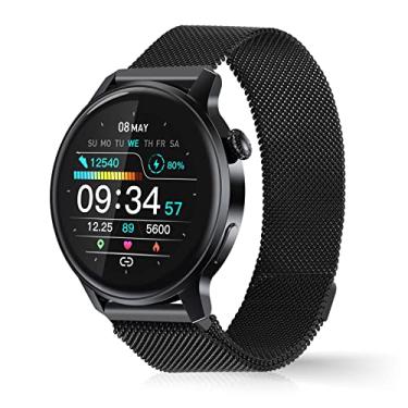 Imagem de Goodatech Smartwatch com chamada telefônica (discar/receber), 1.28'' relógio inteligente fitness para homens e mulheres,100+ modalidades esportivas, pedômetro para celulares android e ios