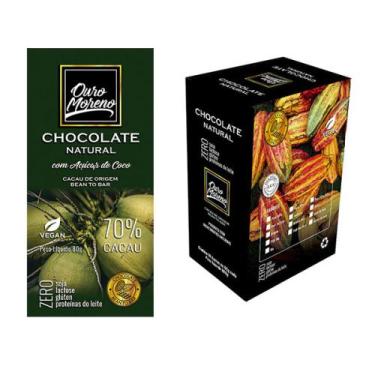 Imagem de Barra De Chocolate 70% Cacau Com Açúcar De Coco 80G - Caixa Com 10 - O