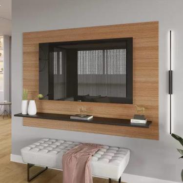 Imagem de Painel para Tv até 50 Polegadas 1 Prateleira Columbia Espresso Móveis Preto/amadeirado