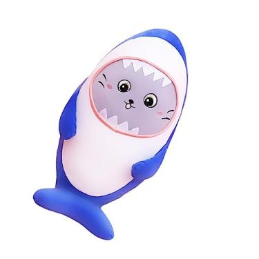 Imagem de Toyvian 1 Unidade Tubarão De Pelúcia Almofada De Animais Animal De Brinquedo Peluche Fofinho Boneca De Desenho Animado Recheado Oceano Algodão Para Baixo Brinquedo De Pelúcia