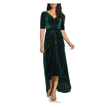 Imagem de Adrianna Papell Vestido feminino de veludo coberto, Esmeralda, 40