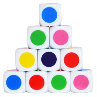Imagem de SmartDealsPro Conjunto de 10 cubos de plástico para ensino de dados em branco de 16 mm em cada rosto, seis lados