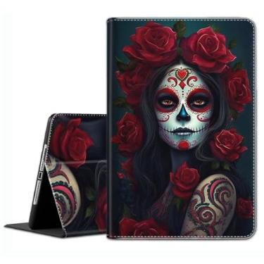 Imagem de Capa para Samsung Galaxy Tab S8 2022/Tab S7 2020 11 polegadas (modelo SM-X700/X706/T870/T875/T878) – Capa fina com hibernar/despertar automático, colorido Dia dos Mortos Mulheres