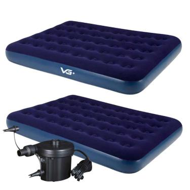 Imagem de Kit 2 Colchões Infláveis Casal Flocked Comfort com Bomba Elétrica Vg Plus 220v