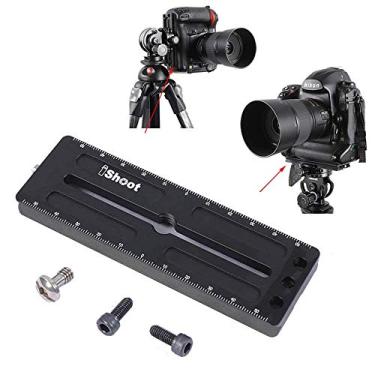 Imagem de iShoot Placa de liberação rápida de tripé QS-120 Arca-Swiss de 12 cm compatível com Nikon D6 D5 D4 D3 D3S D3X D2X compatível com Canon 1DX II 1DX 1Ds Alça de bateria grande para câmera - 2 peças podem