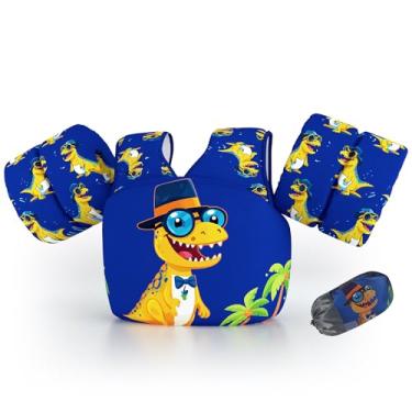 Imagem de DOOHALO Boia de natação infantil para crianças de 12,7 a 31,8 kg. Colete flutuante de ombro e braço adequado para meninos e meninas de 2 a 8 anos