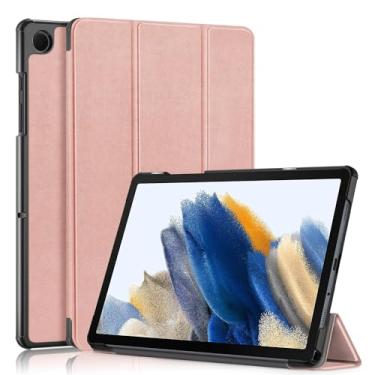 Imagem de DINGGUAGUA Capa para Samsung Galaxy Tab A9+ Plus 11 polegadas versão 2023, capa traseira rígida leve para modelo (SM-X210/X215/X216), com função hibernar/despertar automática, ouro rosa