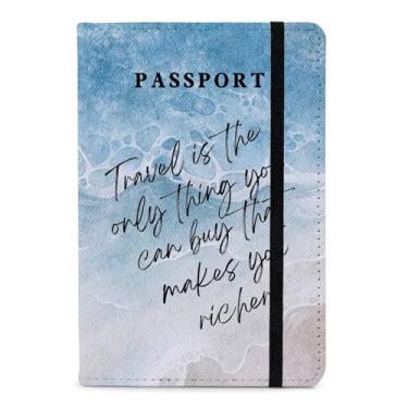 Imagem de Porta-livros de passaporte novo, Mar - 1 peça, Porta-passaporte com compartimento para cartão de vacina