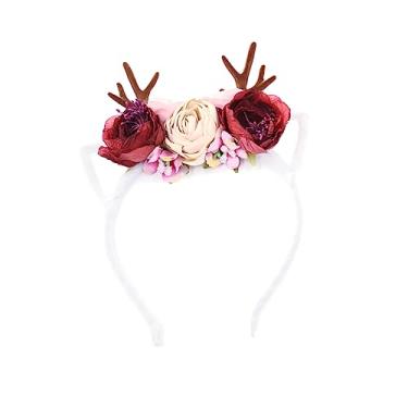 Imagem de Rena bandana cabeça banda acessórios de cabelo natal bandana chifres de rena bandana chifres de rena traje bandana feminino traje de festa trajes de natal maquiagem infantil/2228