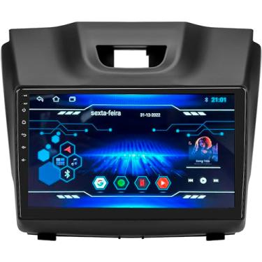 Imagem de Central Multimídia 9" Polegadas Quad Core 2/32gb Apple CarPlay e Android Auto Android 12 com Moldura e Chicotes Específicos Kronos GM S10 2012/2015