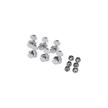 Imagem de Fender Afinadores de guitarra escalonados com bloqueio de luxo, cromado para canhotos