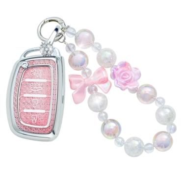 Imagem de Pangpai Capa de chaveiro rosa para Mazda 3 6 8 Miata MX-5 CX-3 CX-5 CX-5 CX-7 CX-9 S Smart Key TPU Keys Capa protetora com chaveiro cordão feminino bonito