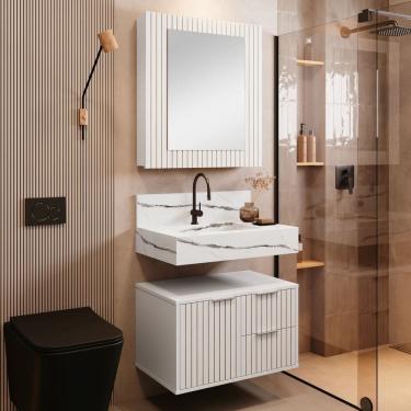 Imagem de Armário para Banheiro Suspenso Ripy 60cm Branco