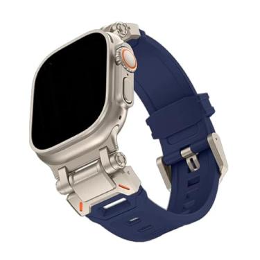 Imagem de Pulseira Silicone Titan Articulavel LTimports, compativel com Apple Watch 49mm/45mm/44mm/42mm e Ultra/Ultra 2 (Azul)