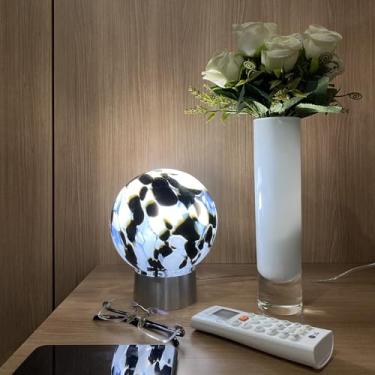 Imagem de Luminária Pequena Multicor Preto e Branco Murano Cristais Cadoro