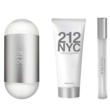 Imagem de Kit Perfume 212 Nyc Eau De Toilette Feminino Carolina Herrera 100Ml + 10Ml +  Loção Corporal 100Ml