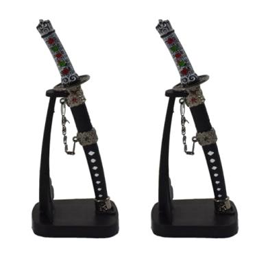 Imagem de TUICARE 2 facas de papel mini samurai japonês, espada, katana, 16 cm, abridor de cartas