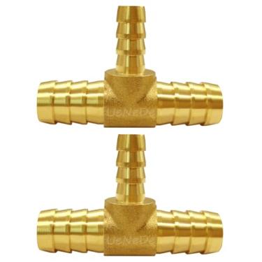 Imagem de Uenede 2 peças de latão 13-8,5-13 mm a 5/40.6 cm a 1/5.1 cm (13-8,5-13 mm) redutor de farpa mangueira de emenda de emenda encaixe de união de redução de 3 vias para água/óleo/gás