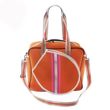 Imagem de Raqueteira Bolsa Neoprene Feminina Laranja Beach Tennis Padel